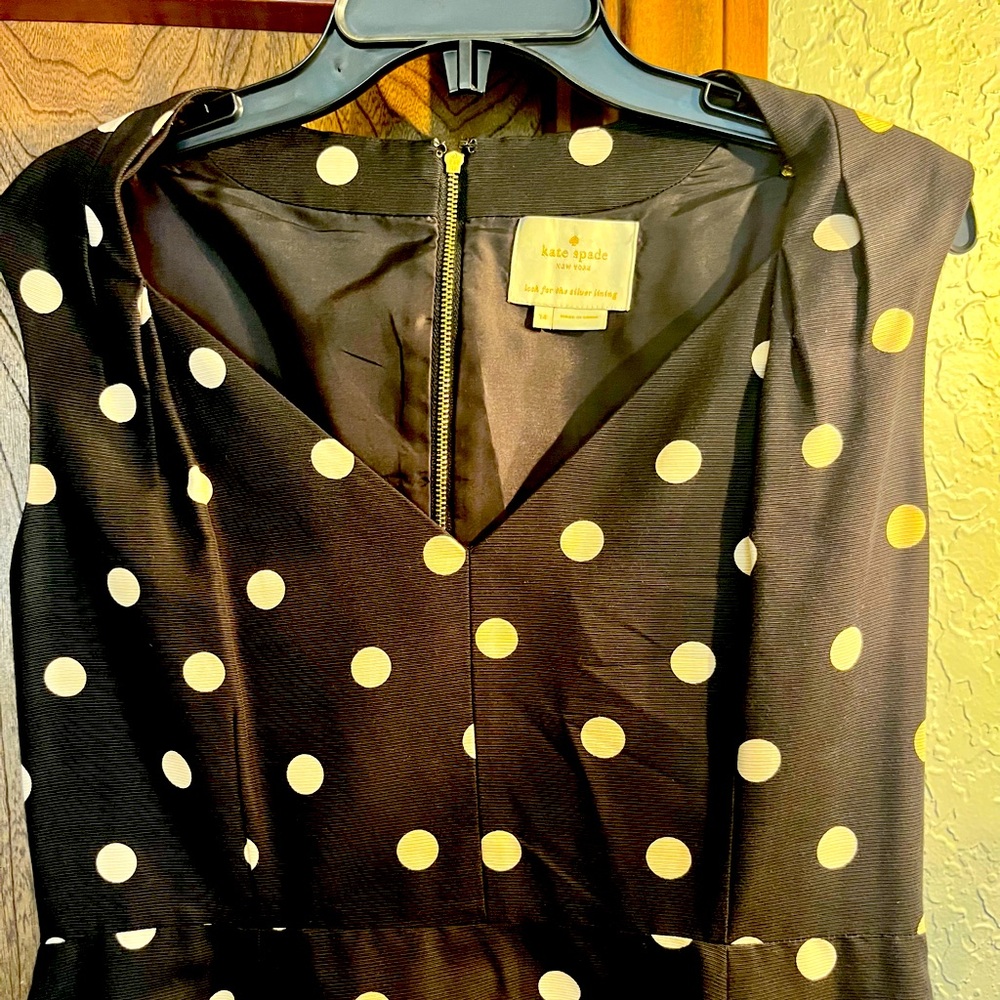Kate Spade Black/Cream Polka Dot Dress in excellent condition. Size 14